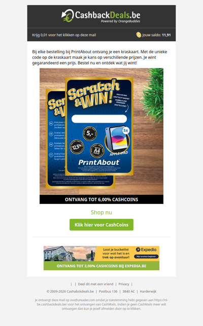 Kras & win: je hebt gegarandeerd prijs!