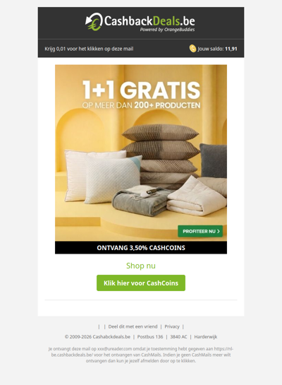 1+1 gratis bij Dekbed-Discounter!