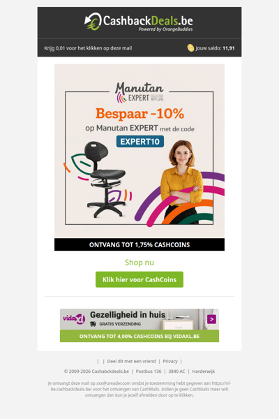 Bespaar -10% bij Manutan!