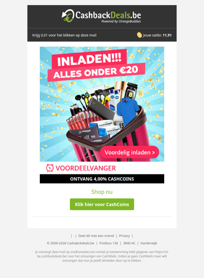 Inladen bij VoordeelVanger: alles onder €20!