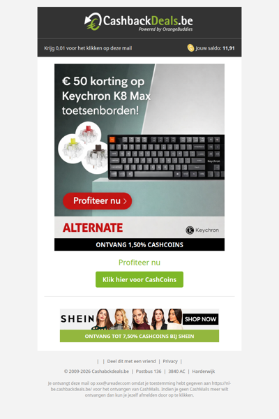 50 EUR op Keychron toetsenborden bij ALTERNATE!