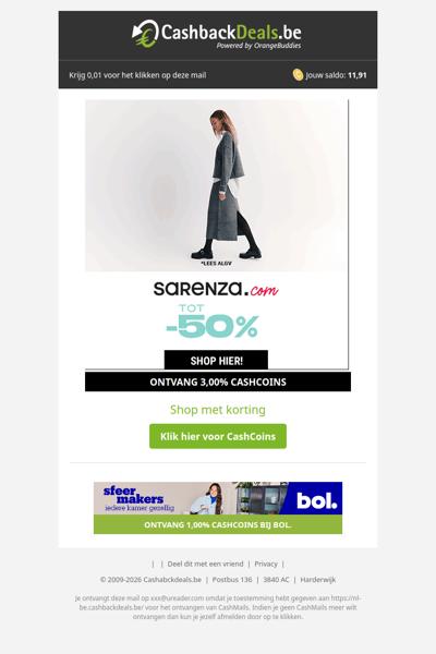 Tot 50% korting bij Sarenza!