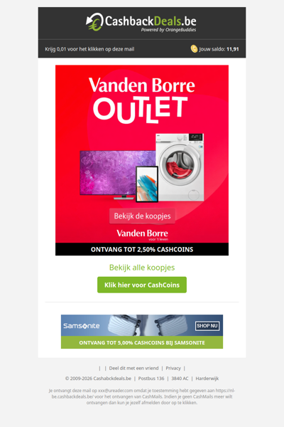 OUTLET bij Vanden Borre!