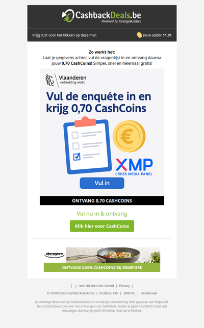 0,70 CashCoins wachten op jou!