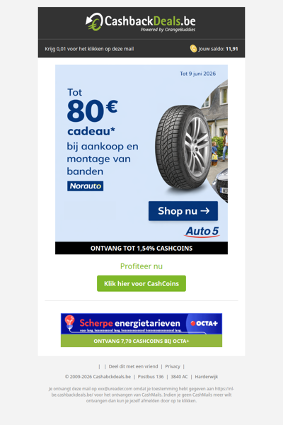 Tot 80 EUR cadeau bij Auto5!