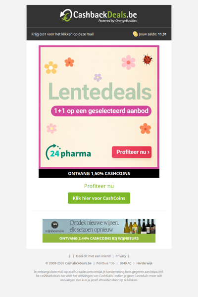 Lentedeals bij 24Pharma: 1+1 gratis