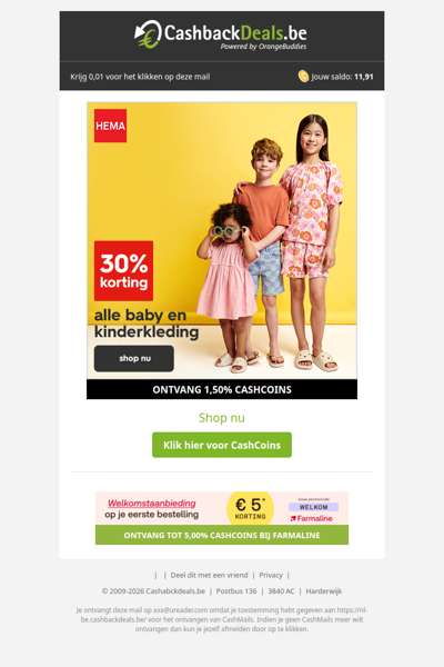 30% korting op alle baby- en kinderkleding!