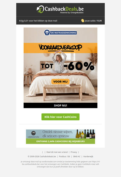 Tot 60% korting bij De Matrassenkoning!