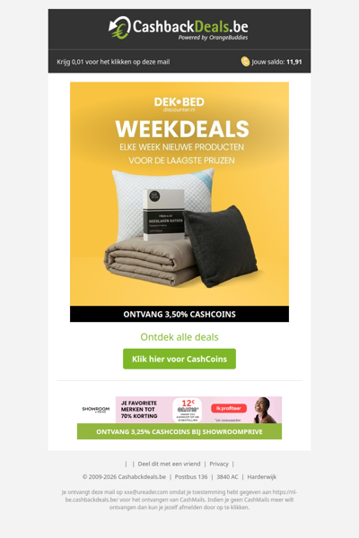 Elke week nieuwe weekdeals bij Dekbed-Discounter