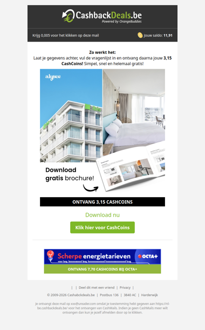 Ontvang snel 3,15 CashCoins!