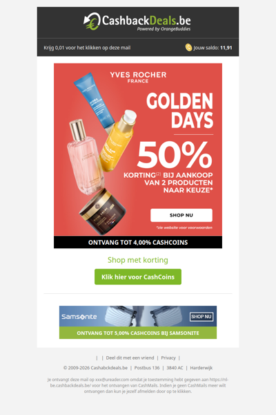 Golden Days: 50% korting bij aankoop vanaf 2 items!
