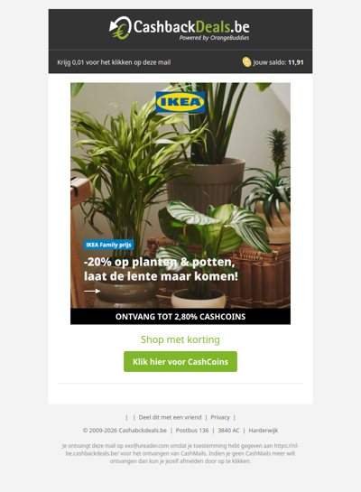 20% korting op potten en planten bij IKEA