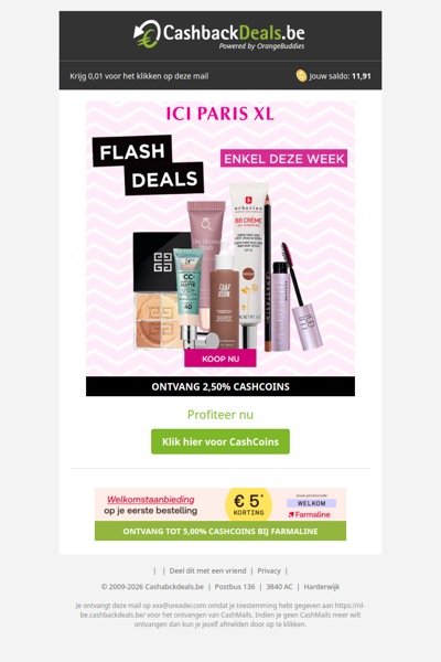 Alleen deze week flash deals bij ICI PARIS XL!