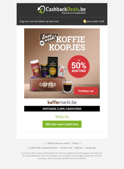 Koffiekoopjes bij Koffiemarkt.be: tot 50% korting!