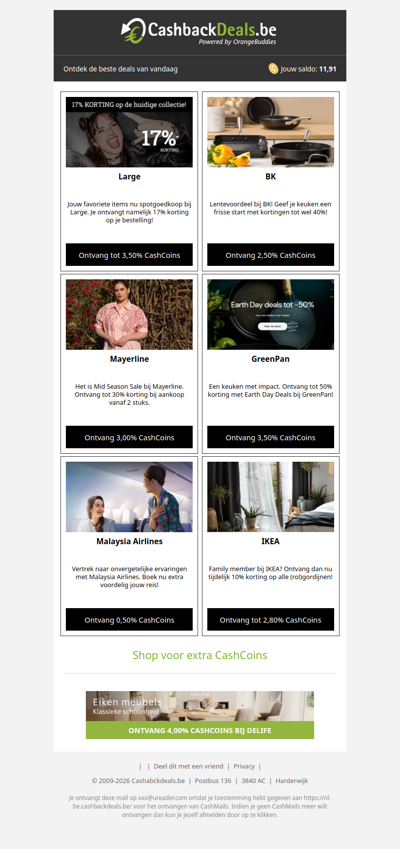 Hi sfefd, er staan 6 nieuwe deals voor je klaar!