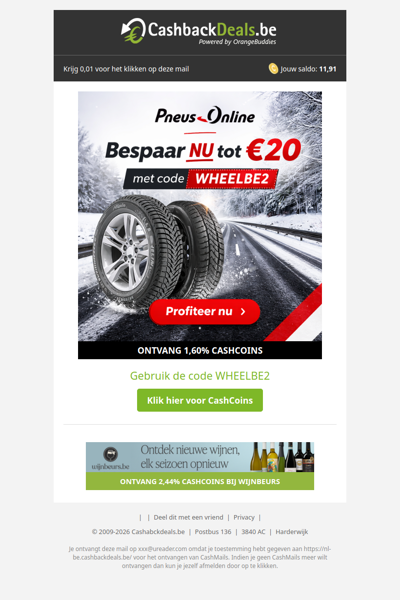 Bespaar nu 20 EUR bij Pneus Online!