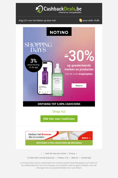 30% korting bij Notino