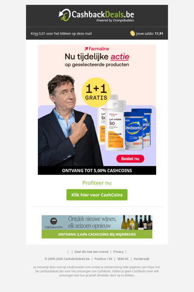 Tijdelijk 1+1 gratis bij Farmaline!