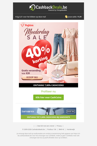 Moederdag sale bij Voghion: 40% korting!
