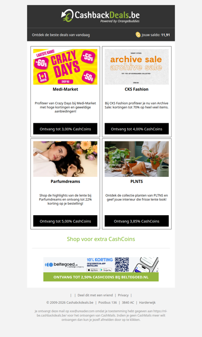 Het begin van je week met 4 nieuwe deals!