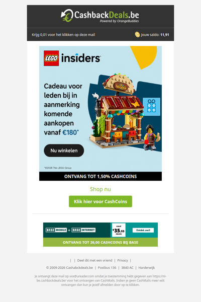 Cadeau voor leden bij LEGO!