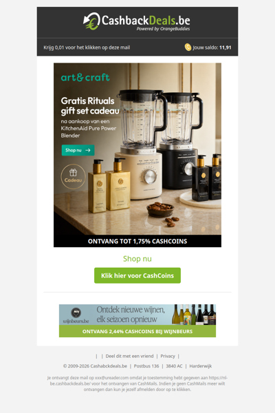 Moederdag actie bij Art & Craft: gratis Rituals cadeau!