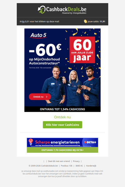 60 EUR korting op MijnOnderhoud bij Auto5!