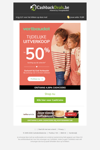 Tijdelijk uitverkoop: tot 50% korting!
