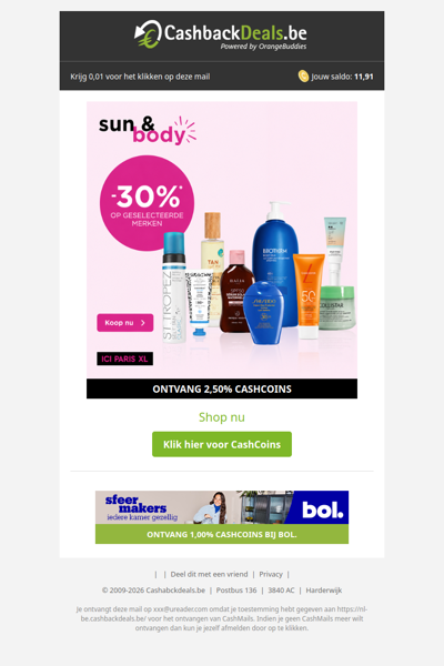 -30% op geselecteerde merken bij ICI PARIS XL!