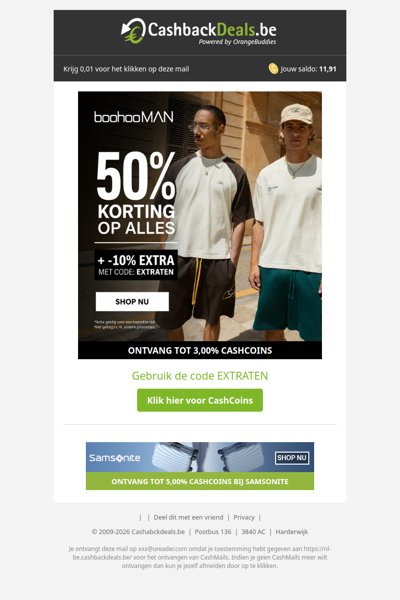 50% korting bij boohooMan