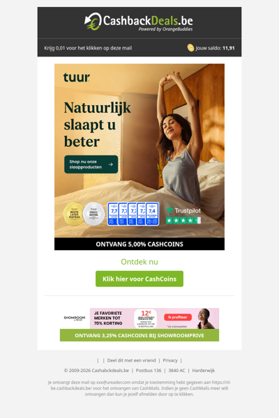 Ontdek nu de slaapproducten van Tuur!