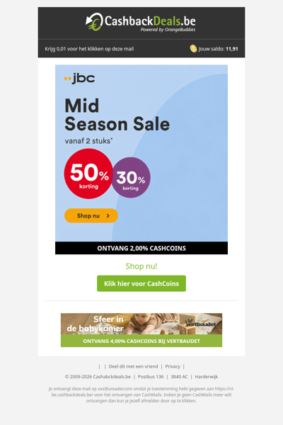 Mid Season Sale: scoor nu tot 50% korting bij JBC