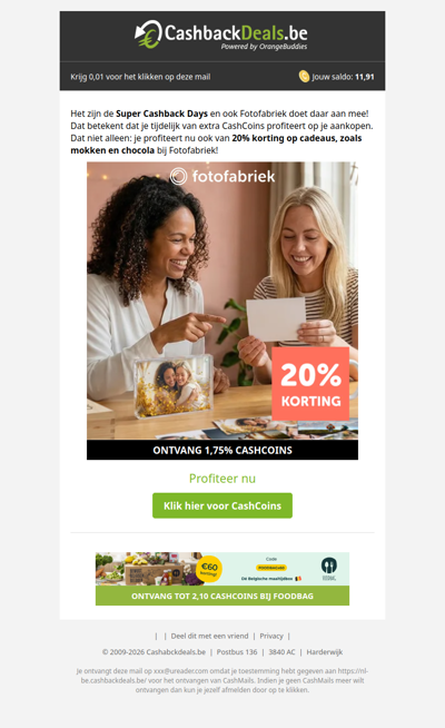 20% korting op cadeaus bij Fotofabriek!