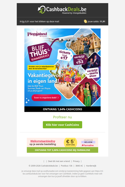 Blijf thuis summerdeals bij Plopsaland De Panne!
