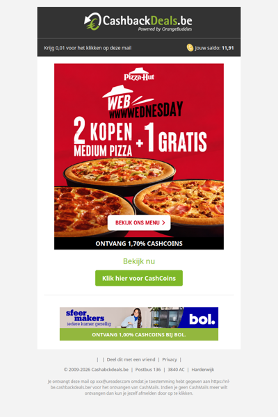 Pizza Hut Web Wednesday: extra veel pizza voor een scherpe prijs