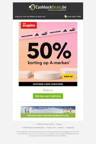 Scoor nu 50% korting op populaire A-merken bij Scapino