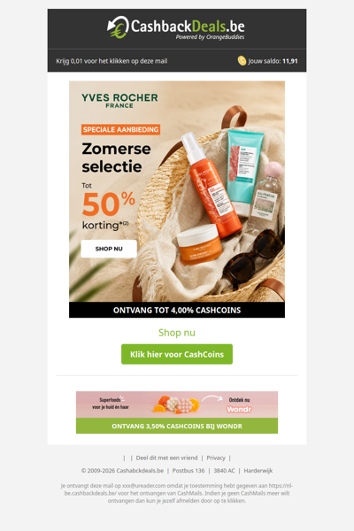 Profiteer nu van zomerse beauty deals bij Yves Rocher