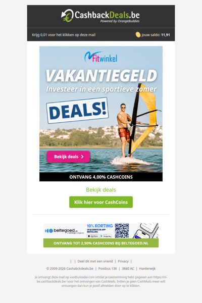 Vakantiegeld binnen? Ontdek de sportieve deals van Fitwinkel