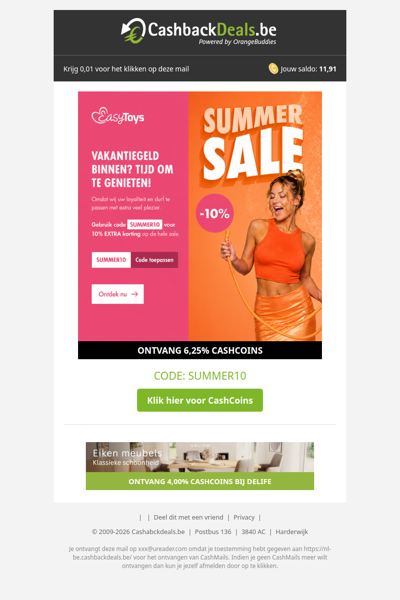 Summer Sale: ontvang 10% extra korting