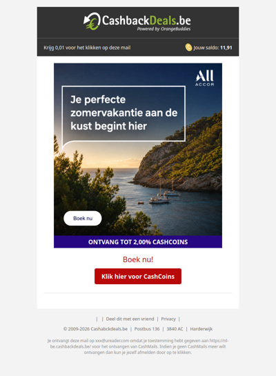 Boek nu jouw zomervakantie aan zee