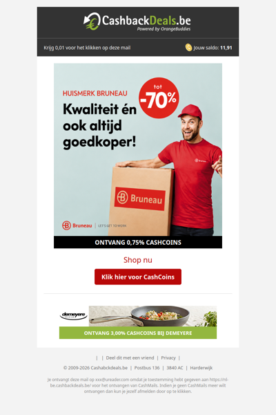 Tot 70% korting op Bruneau huismerk