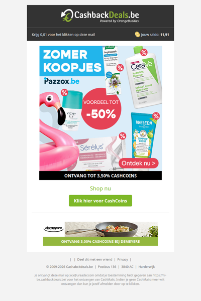 Zomerkoopjes tot 50% voordeel bij Pazzox!