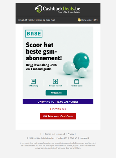 Levenslang 20% korting én 1 maand gratis