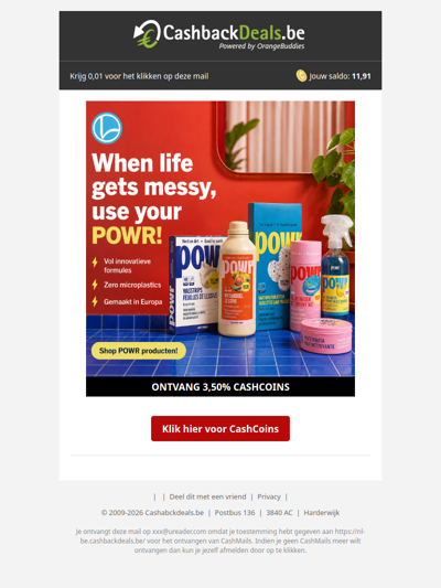 Shop POWR en bespaar op je dagelijkse schoonmaak!