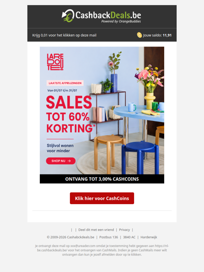 Maak van je huis een droominterieur – tot 60% korting.