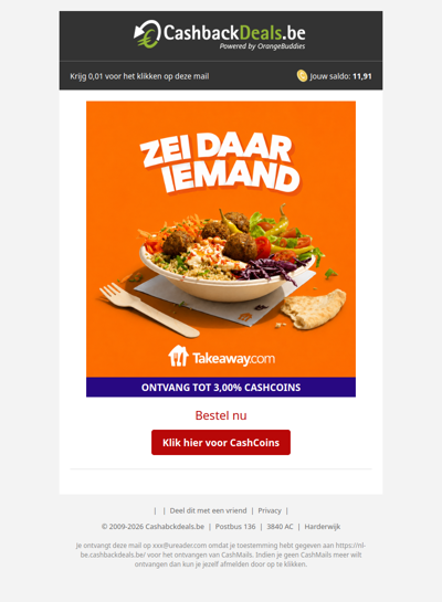 Trek in iets lekkers? Bestel met Takeaway.com