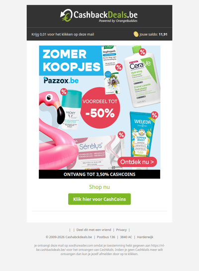 Zomerkoopjes tot 50% voordeel bij Pazzox!