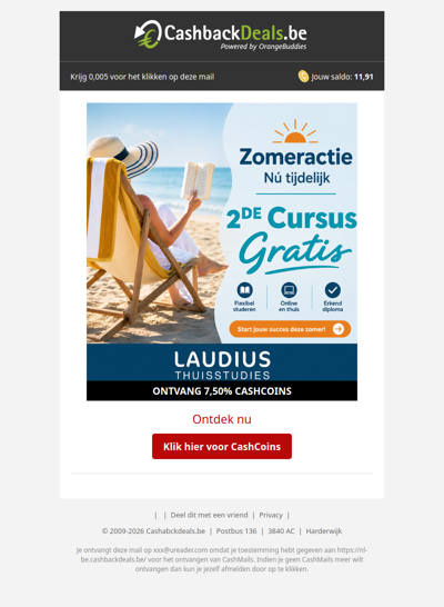 Zomeractie: 2e Cursus gratis bij Laudius!