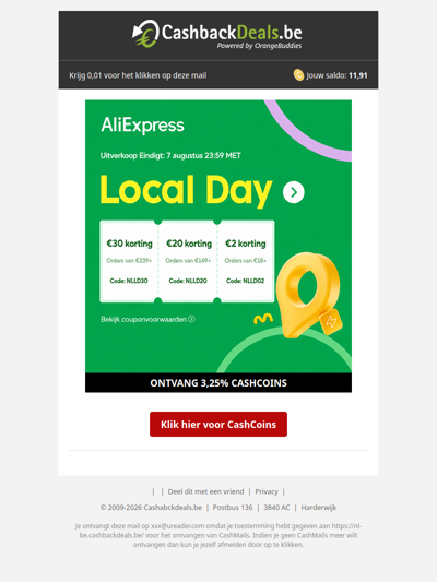 Local Day tot 60% korting bij Aliexpress