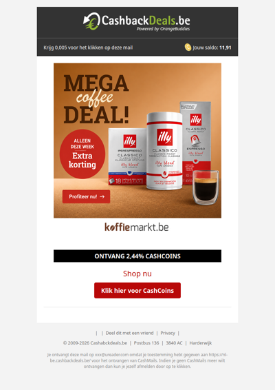 Mega coffee deal met extra korting!